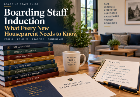 Boarding staff induction resources including safeguarding, student wellbeing, house routines, behaviour, communication and duty guidance for new houseparents and boarding tutors.