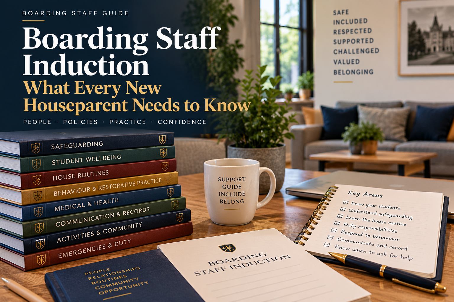 Boarding staff induction resources including safeguarding, student wellbeing, house routines, behaviour, communication and duty guidance for new houseparents and boarding tutors.